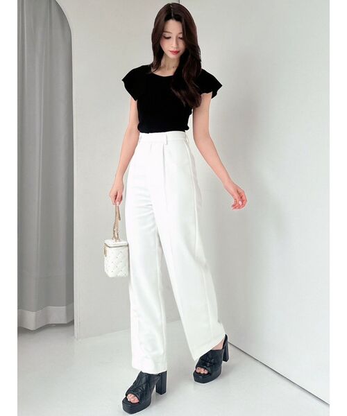 RESEXXY（リゼクシー）の「ベーシックストレートパンツ【セットアップ着用可能】（その他パンツ・レディース・ブラック/ホワイト/ライトグレー・FREE）」の19枚目の写真