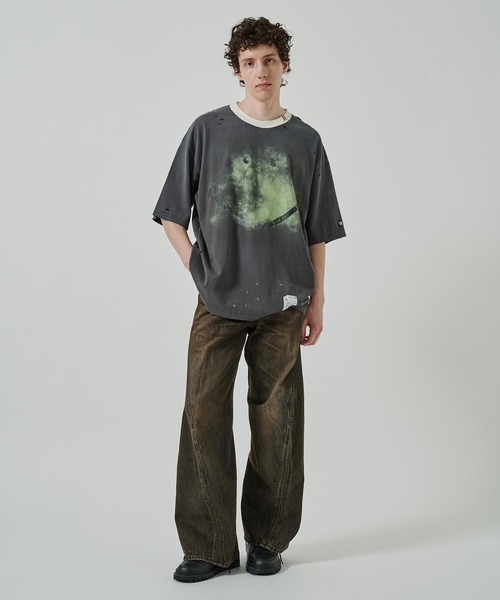 MIHARAYASUHIRO(ミハラヤスヒロ)の「【MIHARAYASUHIRO/ミハラヤスヒロ】SMILY FACE PRINTEDDISTRESSED TEE(Tシャツ/カットソー・メンズ・ホワイト/ブラック・48/46)」の8枚目の写真