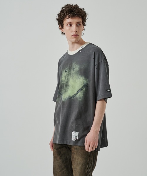 MIHARAYASUHIRO(ミハラヤスヒロ)の「【MIHARAYASUHIRO/ミハラヤスヒロ】SMILY FACE PRINTEDDISTRESSED TEE(Tシャツ/カットソー・メンズ・ホワイト/ブラック・48/46)」の9枚目の写真