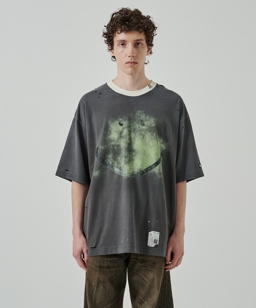 MIHARAYASUHIRO(ミハラヤスヒロ)の「【MIHARAYASUHIRO/ミハラヤスヒロ】SMILY FACE PRINTEDDISTRESSED TEE(Tシャツ/カットソー・メンズ・ホワイト/ブラック・48/46)」の10枚目の写真