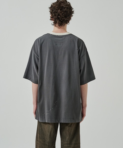 MIHARAYASUHIRO(ミハラヤスヒロ)の「【MIHARAYASUHIRO/ミハラヤスヒロ】SMILY FACE PRINTEDDISTRESSED TEE(Tシャツ/カットソー・メンズ・ホワイト/ブラック・48/46)」の12枚目の写真