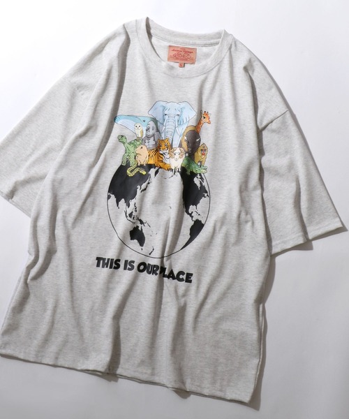 【週末セール】新品 RonHerman アニマルズレターTシャツ グレー S セール】Animal Print Assort T-Shirt/アニマル アソート