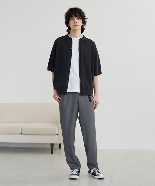 coen（コーエン）の「サラコニットポロカーディガン 　ー 洗濯機洗い/釣り干し可ー（ニット/セーター・メンズ・ブラック/ライトブルー・M/L）」の8枚目の写真