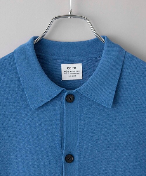 coen（コーエン）の「サラコニットポロカーディガン 　ー 洗濯機洗い/釣り干し可ー（ニット/セーター・メンズ・ブラック/ライトブルー・M/L）」の12枚目の写真