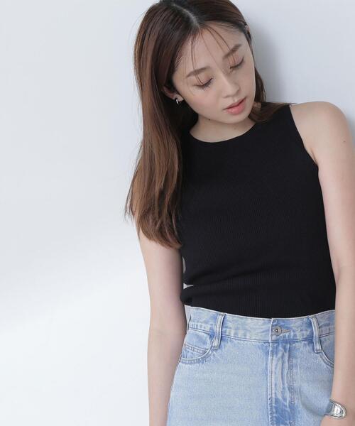 NATURAL BEAUTY BASIC（ナチュラルビューティーベーシック）の「◇アメスリリブニット（タンクトップ・レディース・ベージュ/ブラック/オフホワイト・FREE）」の19枚目の写真