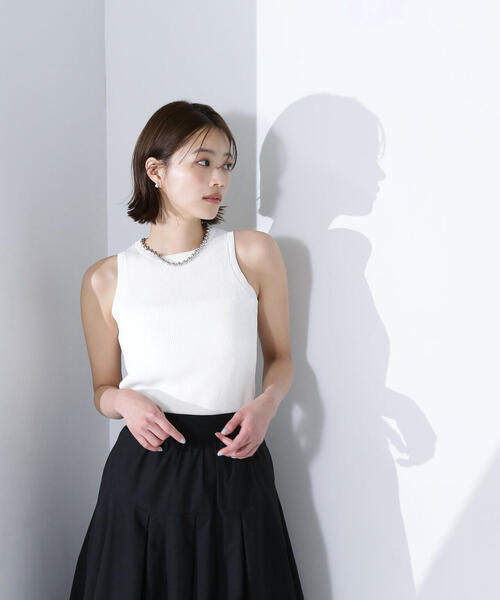 NATURAL BEAUTY BASIC(ナチュラルビューティーベーシック)の「◇アメスリリブニット(タンクトップ・レディース・ベージュ/ブラック/オフホワイト・FREE)」の19枚目の写真