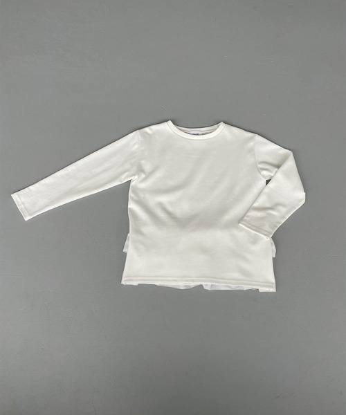 tシャツ バックフリルロングTEEカットソー レディース バックフリルロングTEEカットソー（Tシャツ/カットソー）｜CHERI