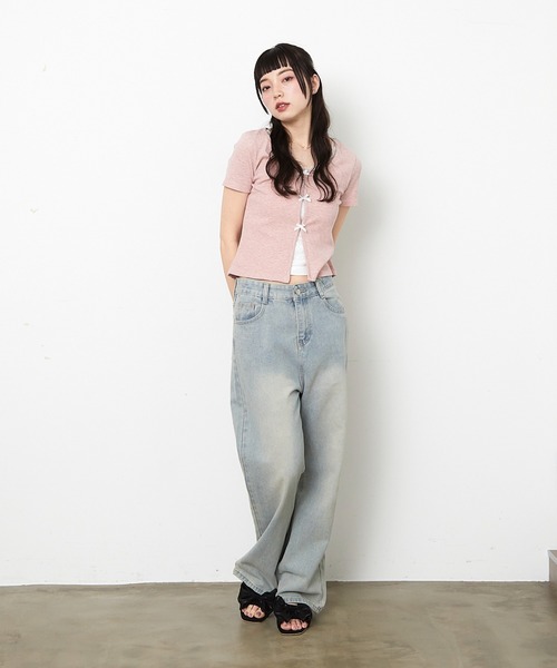 paravion(パラビオン)の「レイヤードリブリボンカットソー(Tシャツ/カットソー・レディース・ホワイト/グレー/ピンク・FREE)」の15枚目の写真