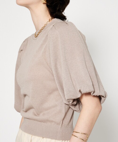 cloenc(クロエンス)の「【手洗い可】バルーンラメニットプルオーバー(ニット/セーター・レディース・ナチュラル/ブラック/パープル・02)」の7枚目の写真