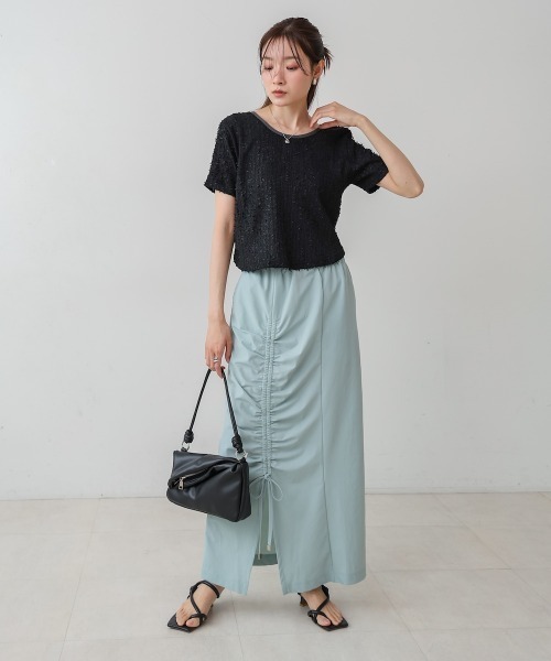 Bab(バブ)の「配色パイピングシャギーカットトップス(Tシャツ/カットソー・レディース・ブラック/ブルー/アイボリー・FREE)」の21枚目の写真