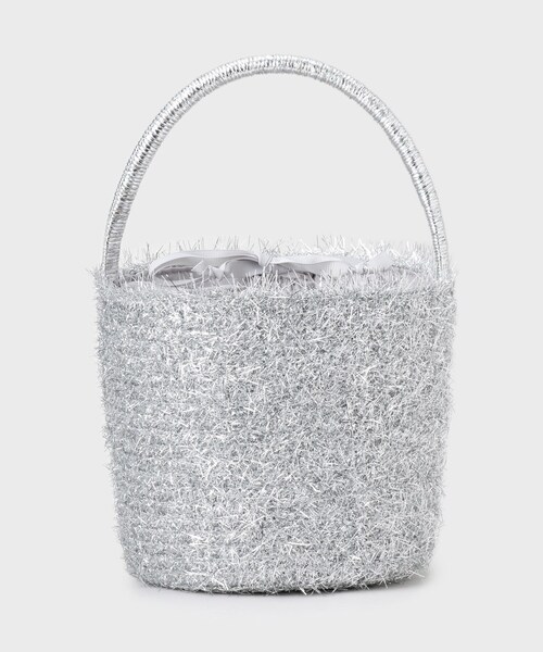 OPAQUE.CLIP（オペークドットクリップ）の「ラメバスケット調バケットバッグ（ハンドバッグ・レディース・ブラック/シルバー・00）」の8枚目の写真