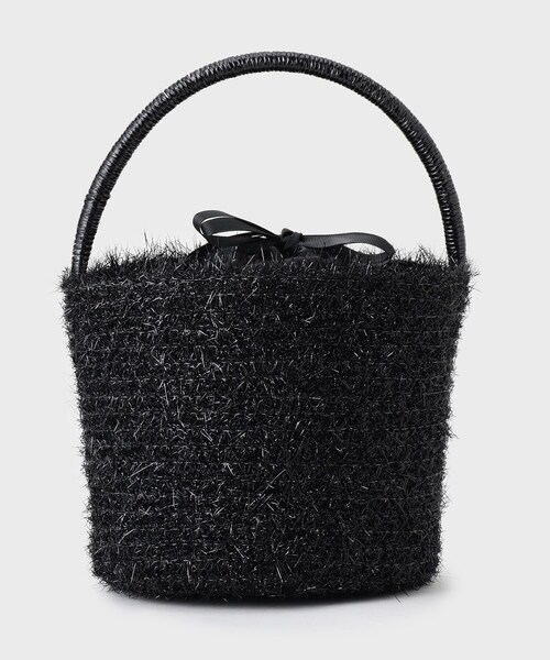OPAQUE.CLIP（オペークドットクリップ）の「ラメバスケット調バケットバッグ（ハンドバッグ・レディース・ブラック/シルバー・00）」の5枚目の写真