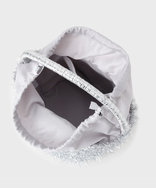 OPAQUE.CLIP（オペークドットクリップ）の「ラメバスケット調バケットバッグ（ハンドバッグ・レディース・ブラック/シルバー・00）」の3枚目の写真