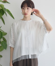 Paradise Picnic | ショートチュール重ネストライプブラウス(シャツ/ブラウス)