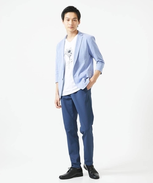 MK MICHEL KLEIN HOMME （エムケーミッシェルクランオム）の「【残りわずか！/在庫限り】トライクールカノコジャケット（テーラードジャケット・メンズ・ネイビー/ブルー・44/46/48/51）」の3枚目の写真