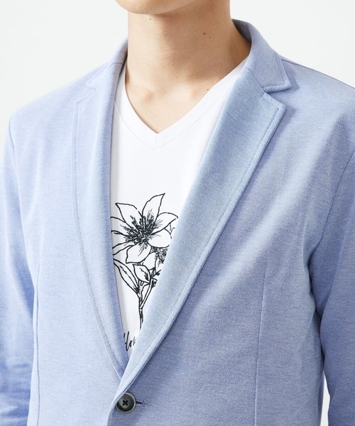 MK MICHEL KLEIN HOMME （エムケーミッシェルクランオム）の「【残りわずか！/在庫限り】トライクールカノコジャケット（テーラードジャケット・メンズ・ネイビー/ブルー・44/46/48/51）」の8枚目の写真