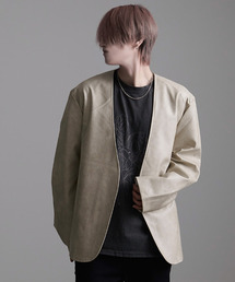 CavariA（キャバリア）の「『CavariA/キャバリア』PUレザーノーカラーJKT（ブルゾン）」