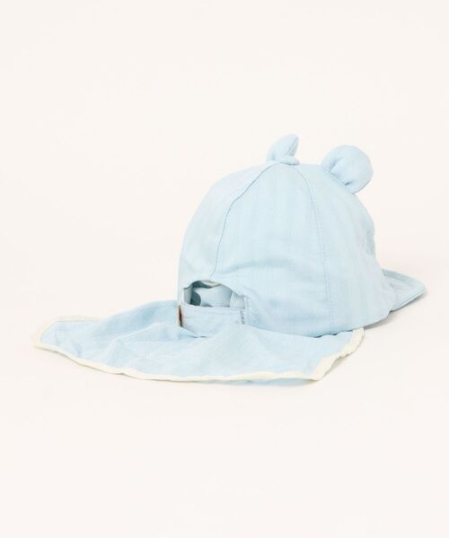 HAKKA BABY（ハッカベビー）の「[ベビー]くま耳日よけ付きキャップ（キャップ・キッズ・キナリ/ブルー/ピンク・S）」の4枚目の写真