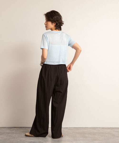 NOLLEY’S(ノーリーズ)の「【MAQWEL/マクウェル】ソフトタッチスラブショートT(Tシャツ/カットソー・レディース・ダークネイビー/ラベンダー/オリーブ/サックスブルー・FREE)」の18枚目の写真