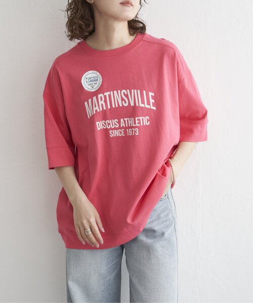 DISCUS ATHLETIC(ディスカス アスレチック)の「DISCUS ATHLETIC ロゴプリントルーズTシャツ(Tシャツ/カットソー・レディース・ブラック/サックスブルー/オフホワイト/チャコール/レッド・M)」の5枚目の写真