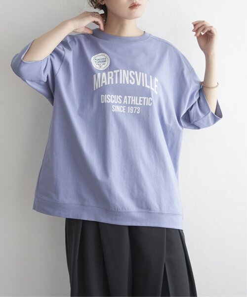 DISCUS ATHLETIC(ディスカス アスレチック)の「DISCUS ATHLETIC ロゴプリントルーズTシャツ(Tシャツ/カットソー・レディース・ブラック/サックスブルー/オフホワイト/チャコール/レッド・M)」の11枚目の写真