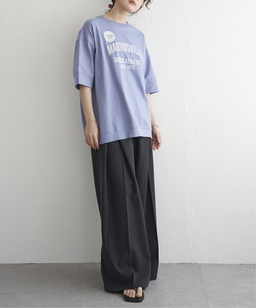 DISCUS ATHLETIC(ディスカス アスレチック)の「DISCUS ATHLETIC ロゴプリントルーズTシャツ(Tシャツ/カットソー・レディース・ブラック/サックスブルー/オフホワイト/チャコール/レッド・M)」の8枚目の写真