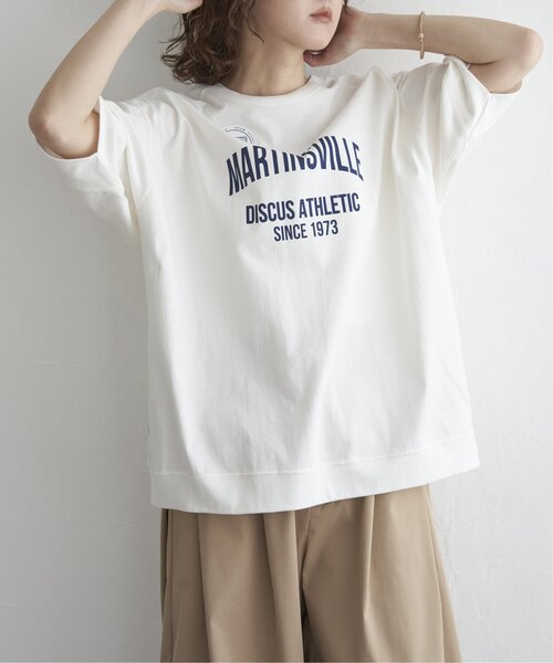 DISCUS ATHLETIC(ディスカス アスレチック)の「DISCUS ATHLETIC ロゴプリントルーズTシャツ(Tシャツ/カットソー・レディース・ブラック/サックスブルー/オフホワイト/チャコール/レッド・M)」の7枚目の写真
