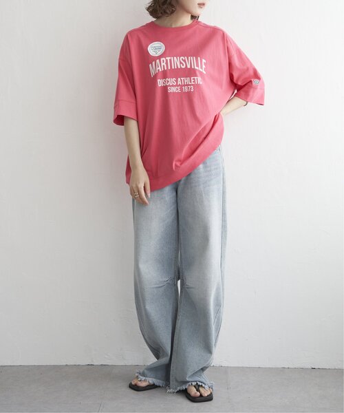 DISCUS ATHLETIC(ディスカス アスレチック)の「DISCUS ATHLETIC ロゴプリントルーズTシャツ(Tシャツ/カットソー・レディース・ブラック/サックスブルー/オフホワイト/チャコール/レッド・M)」の18枚目の写真