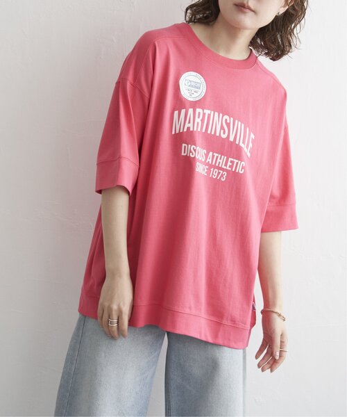 DISCUS ATHLETIC(ディスカス アスレチック)の「DISCUS ATHLETIC ロゴプリントルーズTシャツ(Tシャツ/カットソー・レディース・ブラック/サックスブルー/オフホワイト/チャコール/レッド・M)」の17枚目の写真