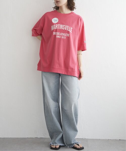 DISCUS ATHLETIC(ディスカス アスレチック)の「DISCUS ATHLETIC ロゴプリントルーズTシャツ(Tシャツ/カットソー・レディース・ブラック/サックスブルー/オフホワイト/チャコール/レッド・M)」の16枚目の写真