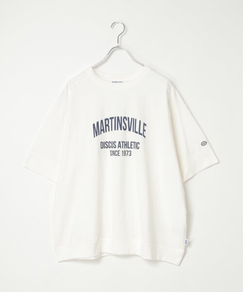 DISCUS ATHLETIC(ディスカス アスレチック)の「DISCUS ATHLETIC ロゴプリントルーズTシャツ(Tシャツ/カットソー・レディース・ブラック/サックスブルー/オフホワイト/チャコール/レッド・M)」の14枚目の写真