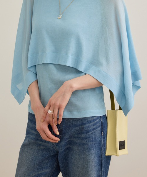 ROPE'（ロペ）の「【洗える】シアーフライスケープセットプルオーバー（Tシャツ/カットソー・レディース・ホワイト/ブルー/ブラック・FREE）」の15枚目の写真