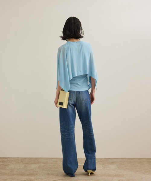 ROPE'（ロペ）の「【洗える】シアーフライスケープセットプルオーバー（Tシャツ/カットソー・レディース・ホワイト/ブルー/ブラック・FREE）」の17枚目の写真