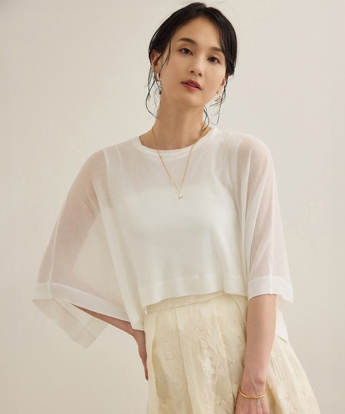 ROPE'（ロペ）の「【洗える】シアーフライスケープセットプルオーバー（Tシャツ/カットソー・レディース・ホワイト/ブルー/ブラック・FREE）」の22枚目の写真