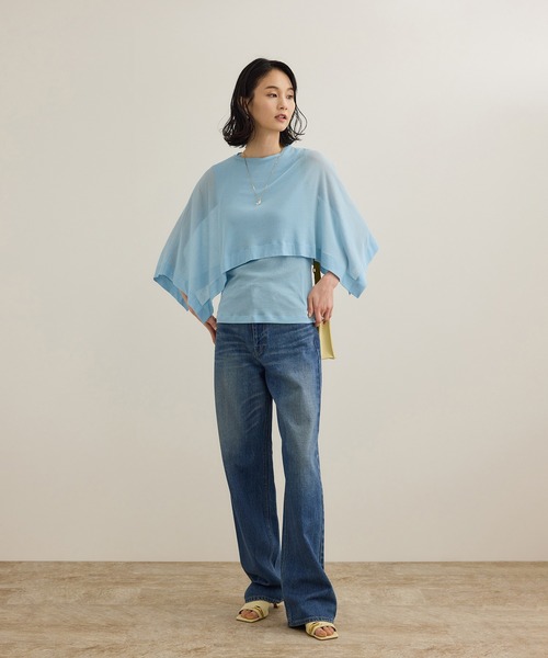 ROPE' / ロペ 【洗える】シアーフライスケープセットプルオーバー 洗える】シアーフライスケープセットプルオーバー（Tシャツ
