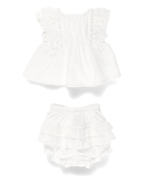 BRANSHES(ブランシェス)の「【キッズとおそろい】スカラップ刺繍トップス&ボトムスセット(その他ベビーウェア・キッズ・オフホワイト/グリーン・70/80)」の12枚目の写真