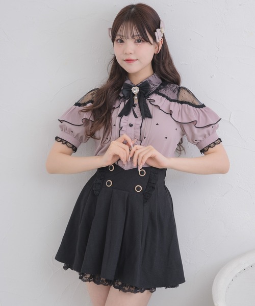 ROJITA(ロジータ)の「ハートフロッキー半袖フリルブラウス(シャツ/ブラウス・レディース・ホワイト/グレー/ピンク・FREE)」の15枚目の写真