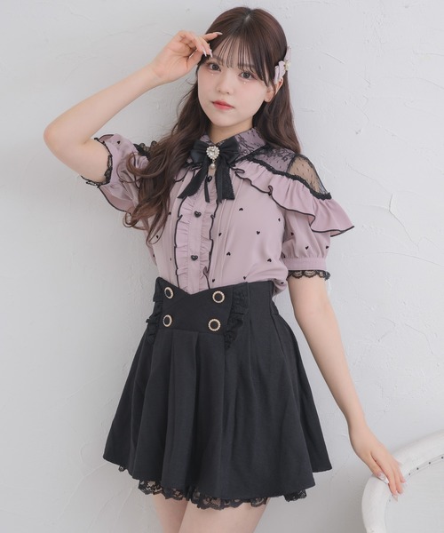 ROJITA(ロジータ)の「ハートフロッキー半袖フリルブラウス(シャツ/ブラウス・レディース・ホワイト/グレー/ピンク・FREE)」の17枚目の写真