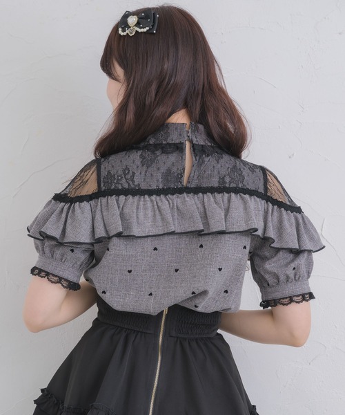 ROJITA(ロジータ)の「ハートフロッキー半袖フリルブラウス(シャツ/ブラウス・レディース・ホワイト/グレー/ピンク・FREE)」の21枚目の写真