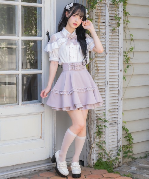♡ ロリータ ハートピンクブラウス ♡ ロジータ ROJITA ハートフロッキーフリルブラウス （ピンク