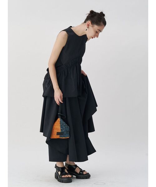 UN3D.（アンスリード）の「BICOLOR RAFFIA MINI BAG / バイカラーラフィアミニバッグ（ハンドバッグ・レディース・ブラック/オレンジ・FREE）」の11枚目の写真