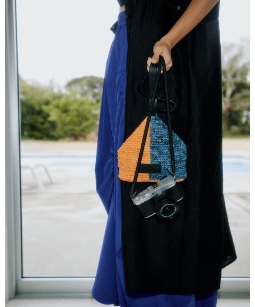 BICOLOR RAFFIA MINI BAG / バイカラーラフィアミニバッグ
