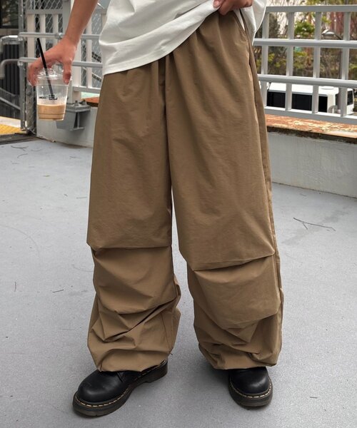 CIAOPANIC TYPY(チャオパニックティピー)の「【UNISEX】ナイロン切り替えパンツ(その他パンツ・レディース・ホワイト/ブラック/カーキ/グレー・MEDIUM/LARGE)」の4枚目の写真