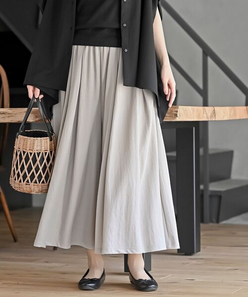 rps（アールピーエス）の「接触冷感ツータックワイドパンツ（その他パンツ・レディース・チャコールグレー/ブラック/グレイッシュベージュ/ライトカーキ・M）」の3枚目の写真