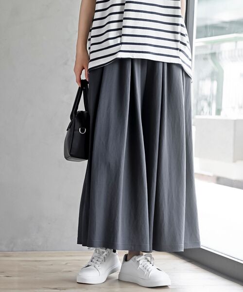 rps（アールピーエス）の「接触冷感ツータックワイドパンツ（その他パンツ・レディース・チャコールグレー/ブラック/グレイッシュベージュ/ライトカーキ・M）」の2枚目の写真