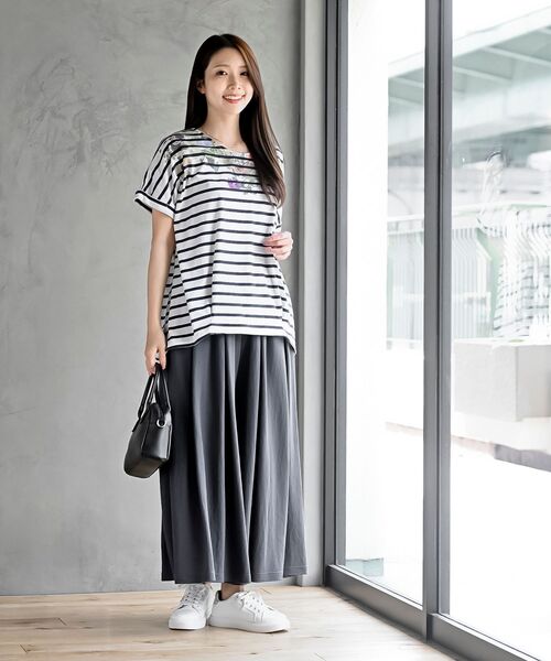 rps（アールピーエス）の「接触冷感ツータックワイドパンツ（その他パンツ・レディース・チャコールグレー/ブラック/グレイッシュベージュ/ライトカーキ・M）」の5枚目の写真