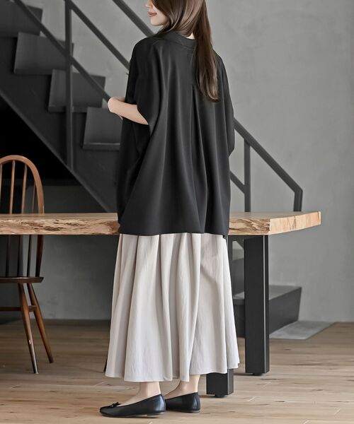 rps（アールピーエス）の「接触冷感ツータックワイドパンツ（その他パンツ・レディース・チャコールグレー/ブラック/グレイッシュベージュ/ライトカーキ・M）」の14枚目の写真