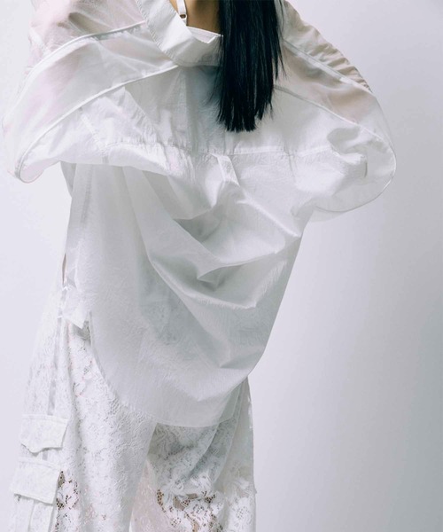 【未使用】高級♡6.4万 オースチンリード シアーブラウス 羽織り 40 セール】【led.tokyo】SHEER OVER SIZE SHIRT/シアーオーバー