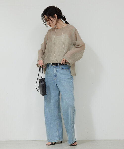 GALLARDAGALANTE（ガリャルダガランテ）の「リネンメッシュプルオーバー（シャツ/ブラウス・レディース・ベージュ/ブラック・FREE）」の19枚目の写真