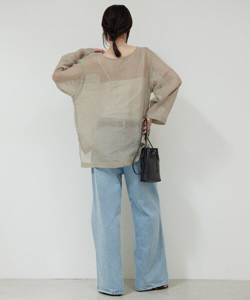 GALLARDAGALANTE（ガリャルダガランテ）の「リネンメッシュプルオーバー（シャツ/ブラウス・レディース・ベージュ/ブラック・FREE）」の17枚目の写真
